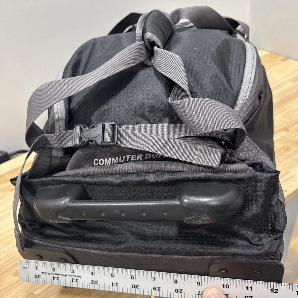 Eddie Bauer Commuter Duffel Rolling Carry On Backpack Wheeled Travel Bag Black